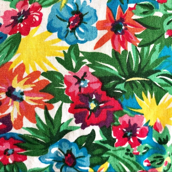 💐VINTAGE Liz Claiborne Multicolor Floral Cotton Top - Picture 4 of 5